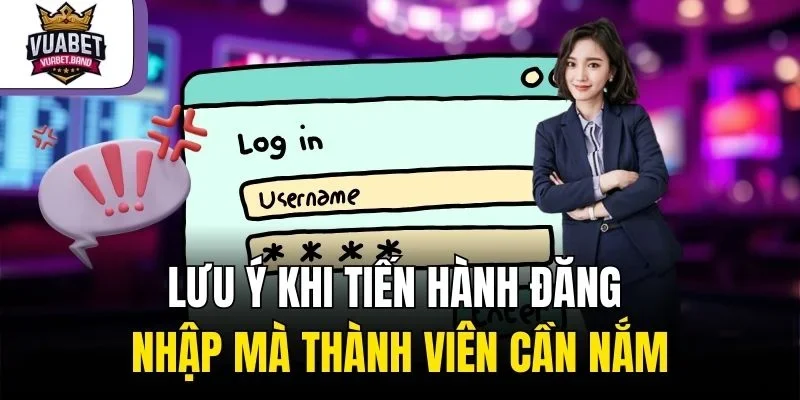 Lưu ý khi tiến hành đăng nhập mà thành viên cần nắm